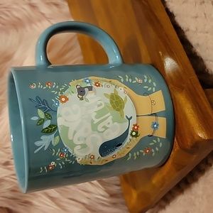 "Save the Earth" mug  - blue with a cute message and animals!